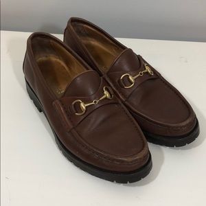 Vintage Gucci lug sole horsebit loafers